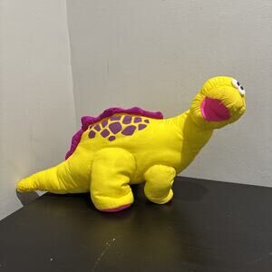 Vintage Fisher Price Dino-Roars Yellow Dinosaur Plush 1992 Parachute Nylon Toy